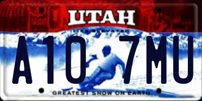UT license plate A107MU