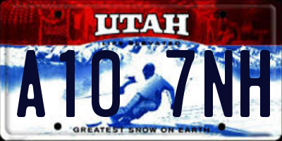 UT license plate A107NH