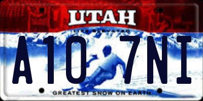 UT license plate A107NI