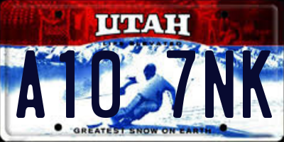 UT license plate A107NK