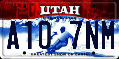 UT license plate A107NM