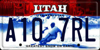 UT license plate A107RL