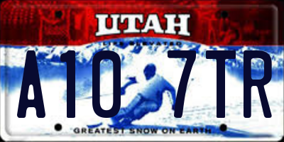 UT license plate A107TR