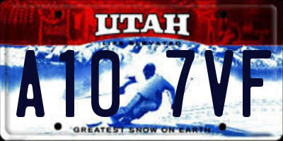 UT license plate A107VF