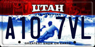 UT license plate A107VL