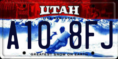 UT license plate A108FJ