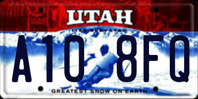 UT license plate A108FQ