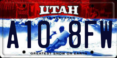UT license plate A108FW