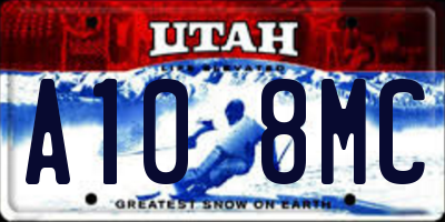 UT license plate A108MC