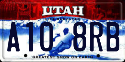 UT license plate A108RB