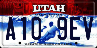 UT license plate A109EV