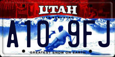 UT license plate A109FJ