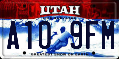 UT license plate A109FM