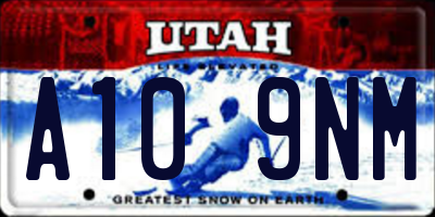 UT license plate A109NM