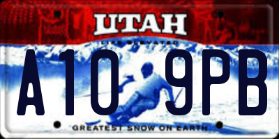 UT license plate A109PB