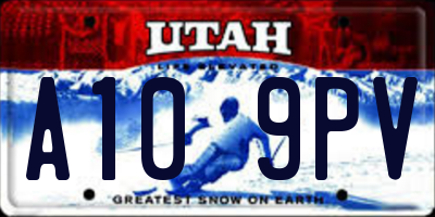 UT license plate A109PV
