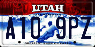 UT license plate A109PZ
