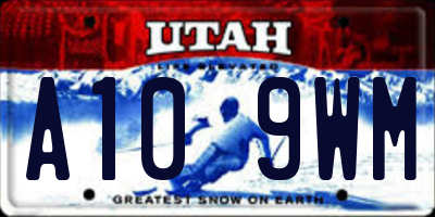 UT license plate A109WM