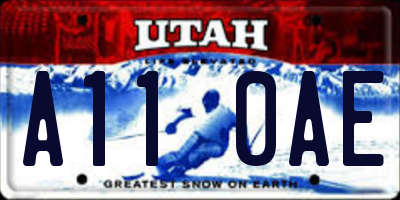 UT license plate A110AE