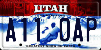 UT license plate A110AP