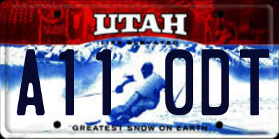 UT license plate A110DT
