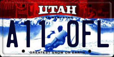 UT license plate A110FL