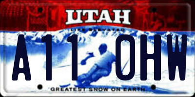 UT license plate A110HW