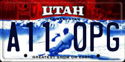 UT license plate A110PG
