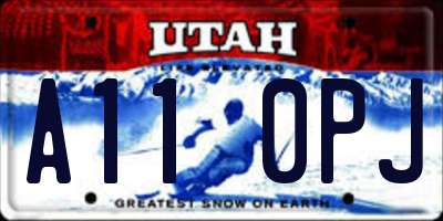 UT license plate A110PJ