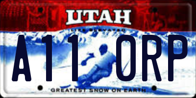 UT license plate A110RP