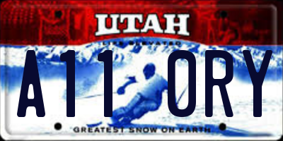 UT license plate A110RY