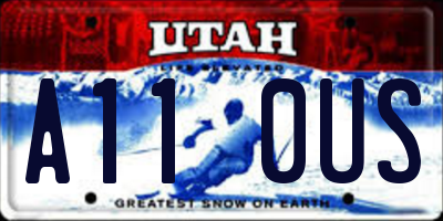 UT license plate A110US