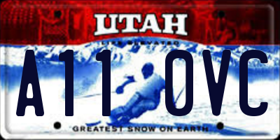 UT license plate A110VC