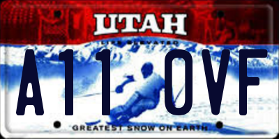 UT license plate A110VF