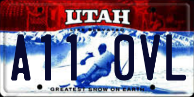 UT license plate A110VL