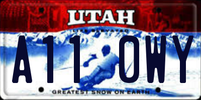 UT license plate A110WY