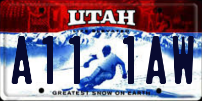 UT license plate A111AW