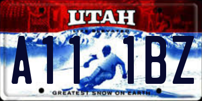 UT license plate A111BZ
