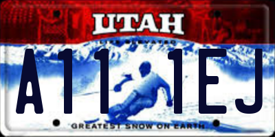 UT license plate A111EJ