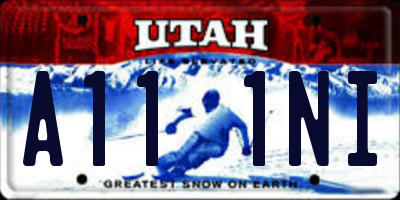 UT license plate A111NI