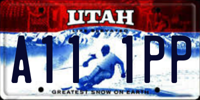UT license plate A111PP