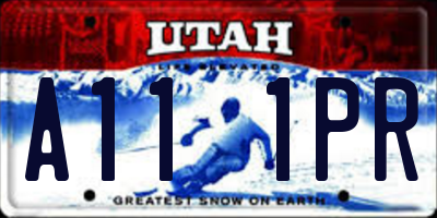 UT license plate A111PR