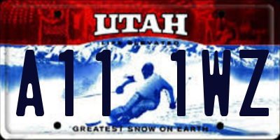 UT license plate A111WZ