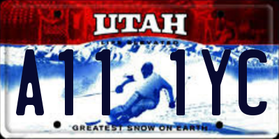 UT license plate A111YC