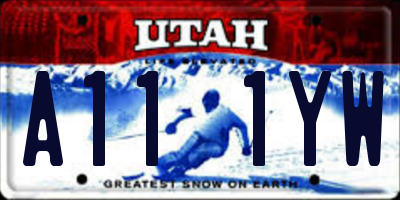 UT license plate A111YW