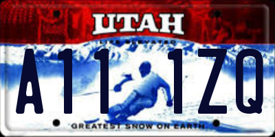 UT license plate A111ZQ