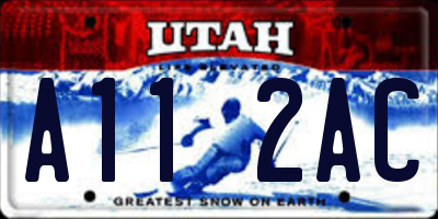 UT license plate A112AC