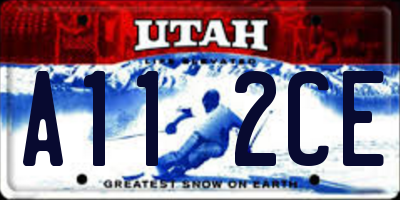 UT license plate A112CE