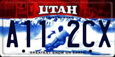 UT license plate A112CX