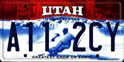 UT license plate A112CY